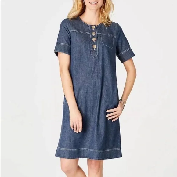 J. Jill | Dresses | Jjill Celtic Sea Denim Dress | Poshmark